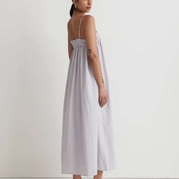 Madewell Lavender Poplin Ruffle A-Line Midi Dress - Picture 4 of 7